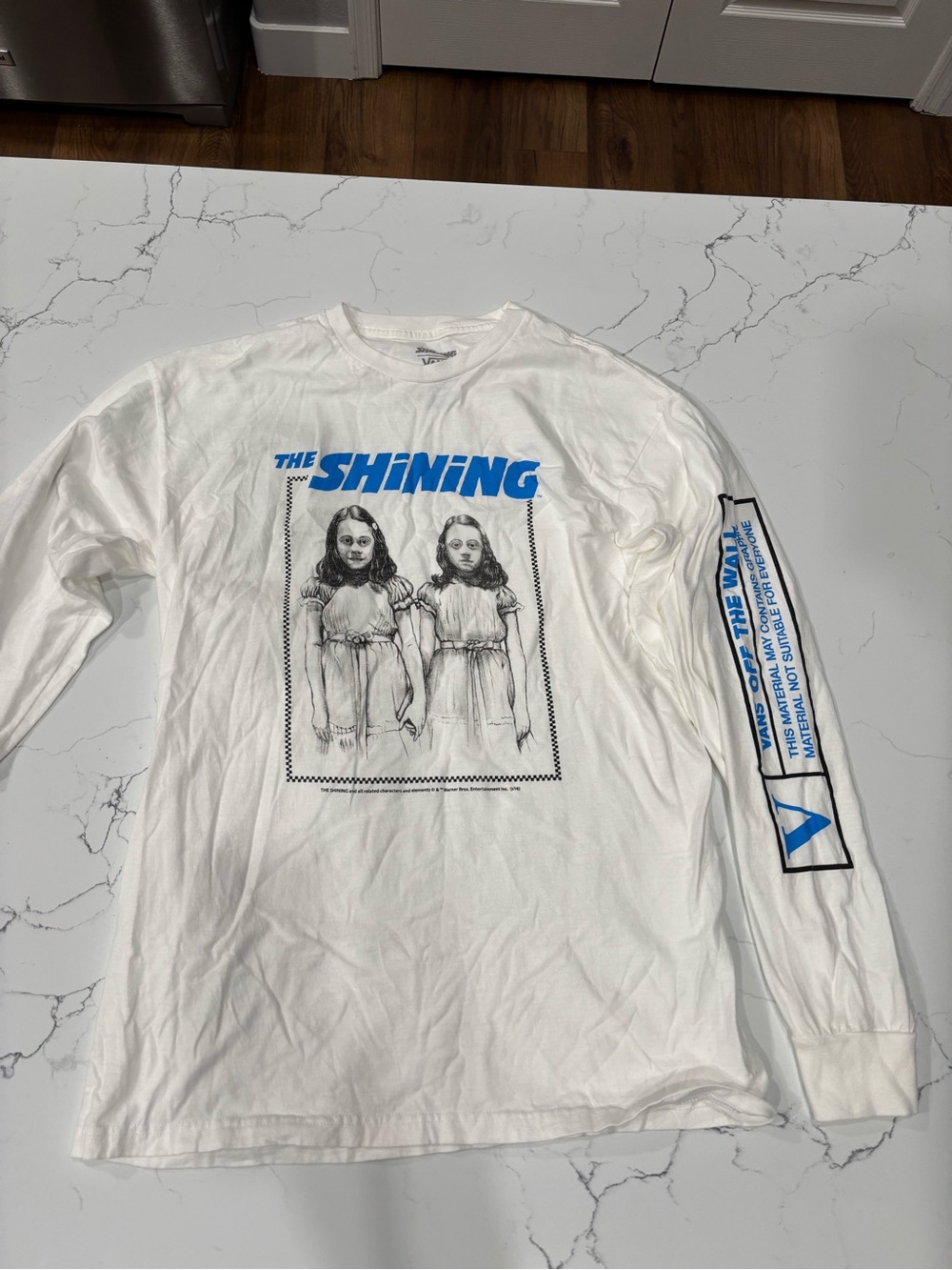 Vans The Shining White Long-Sleeve Graphic Tee with Blue Print